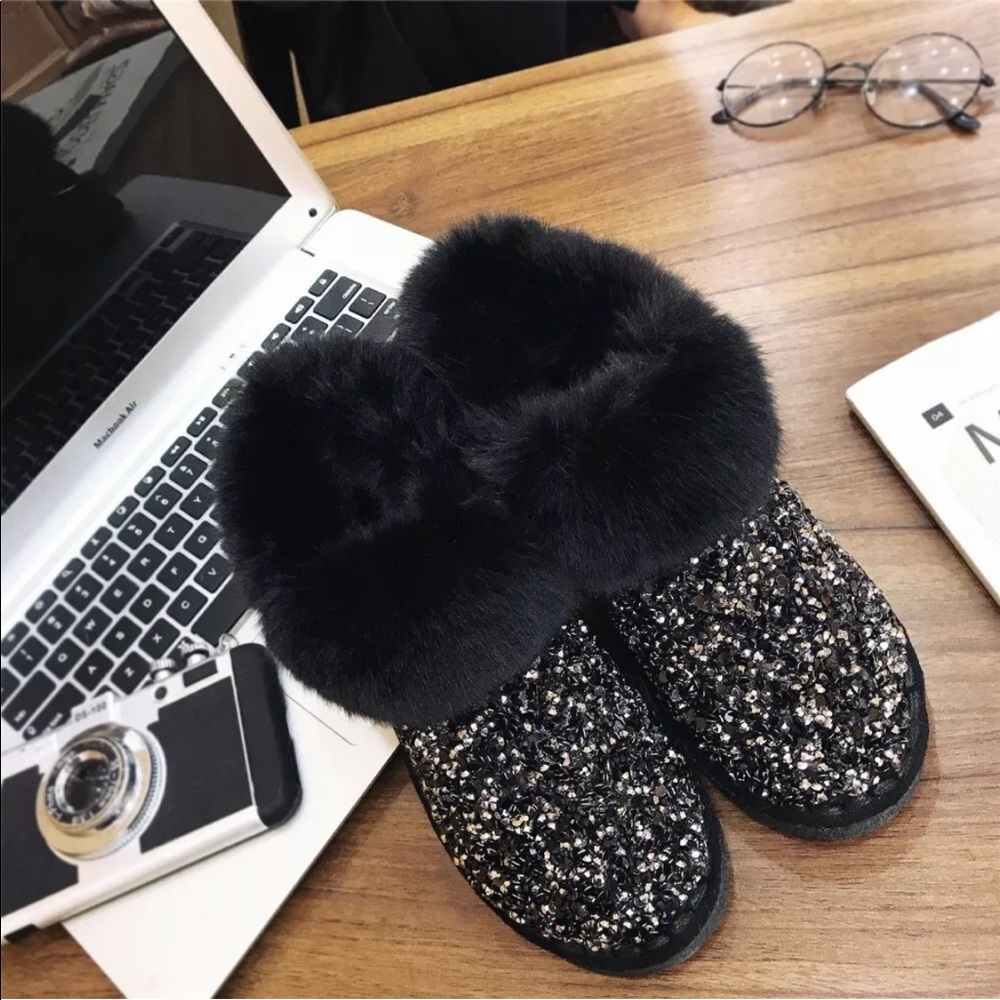 Ugg like shoes fur slippers boots warm